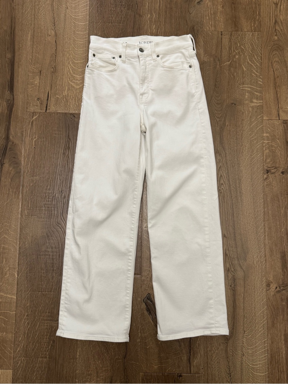 J.Crew Slim Wide Cropped Jeans in White 25